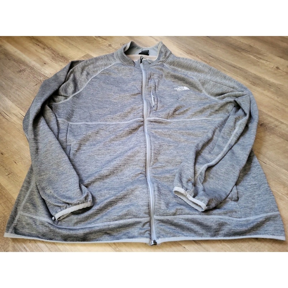 The North Face Jacket Mens XXL Gray Full Zip Fleece Lined‎ Mock Neck Grey
